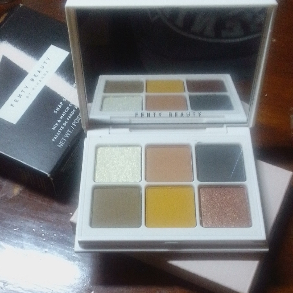 Fenty Beauty Eyeshadow Palette - Glittering Silver, Earthy Brown, Sunny Yellow